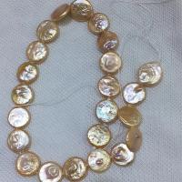 Coin Cultured Freshwater Pearl Beads, 18K gold plated, Natural & fashion jewelry .78-15.75 Inch 