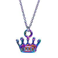 Zinc Alloy Crown Pendants, colorful plated, fashion jewelry, multi-colored 