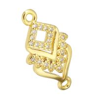 Cubic Zirconia Micro Pave Brass Connector, gold color plated, micro pave cubic zirconia & hollow Approx 2mm 