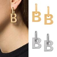 Huggie Hoop Drop Earring, laiton, Lettre B, Placage, détachable & pour femme, plus de couleurs à choisir, 40mm, Vendu par paire