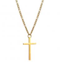 Stainless Steel Jewelry Necklace, Cross, plated, Unisex 43*26mm,4mm Approx 23.63 Inch 