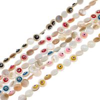 Fashion Evil Eye Beads, White Shell, DIY & enamel 8mm cm 