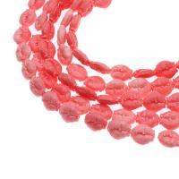 Harz Perlen Schmuck, Fisch, DIY & imitierte Koralle, Rosa, 13x15x6mm, Länge:38 cm, verkauft von Strang
