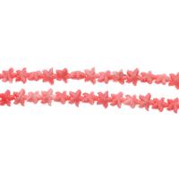 Harz Perlen Schmuck, Seestern, DIY & imitierte Koralle, Rosa, 11x11x6mm, Länge:38 cm, verkauft von Strang