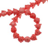Harz Perlen Schmuck, Buddha, DIY & imitierte Koralle, Rosa, 11x14x10mm, Länge:38 cm, verkauft von Strang