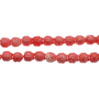 Harz Perlen Schmuck, Vermögen-Katze, DIY & imitierte Koralle, Rosa, 19x18x17mm, Länge:38 cm, verkauft von Strang