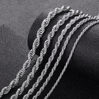 Titanium Steel Chain Necklace, plated, French Rope Chain & fashion jewelry & DIY original color 