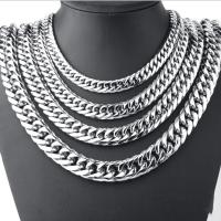 Collar de cadena de acero inoxidable, chapado, Joyería & unisexo & diverso tamaño para la opción & cadenilla, color original, Vendido por UD