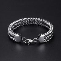 Titanium Steel Bracelet & Bangle, plated, fashion jewelry & Unisex  original color 