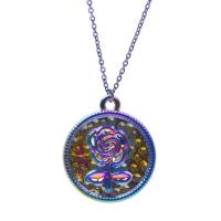 Zinc Alloy Flower Pendants, colorful plated, fashion jewelry, multi-colored 