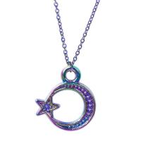 Zinc Alloy Jewelry Pendants, Moon and Star, colorful plated, fashion jewelry, multi-colored cm 