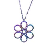 Zinc Alloy Flower Pendants, colorful plated, fashion jewelry, multi-colored cm 