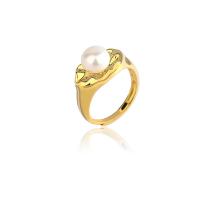 Pearl Sterling Silver Finger Ring, 925 Sterling Silver, with Freshwater Pearl, plated, adjustable & for woman 10.5mm, 8mm, US Ring 