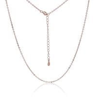 Sterling Silver Necklace Chain, 925 Sterling Silver, with 2inch extender chain, plated, oval chain & for woman Approx 15.74 Inch 