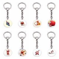 Zinc Alloy Key Clasp, with Glass, Christmas Design & time gem jewelry, 100mm 
