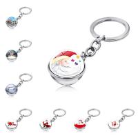 Zinc Alloy Key Clasp, with Glass, Christmas Design & time gem jewelry, 79mm 