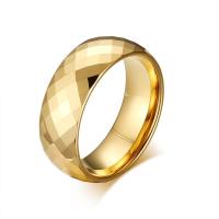 Tungsten Steel Finger Ring, gold color plated & for man, 8mm 