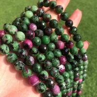 Perles en rouge vert, Rubis en Zoïsite, Rond, DIY & facettes, couleurs mélangées, Vendu par sol