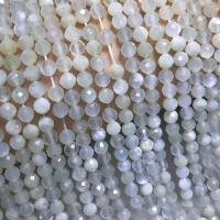 Mondstein Perlen, rund, DIY & facettierte, weiß, 5mm, Länge:38 cm, verkauft von Strang