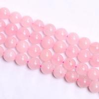 Natürliche Rosenquarz Perlen, rund, DIY, Rosa, Länge:38 cm, verkauft von Strang