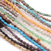 Mixed Gemstone Beads, Natural Stone, Flat Oval, polished, DIY cm 
