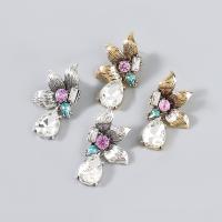 Zinc Alloy Rhinestone Drop Earring, with acrylic rhinestone, plated, fashion jewelry & for woman & with glass rhinestone 