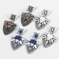 Zinc Alloy Rhinestone Drop Earring, with acrylic rhinestone, fashion jewelry & for woman & with rhinestone 