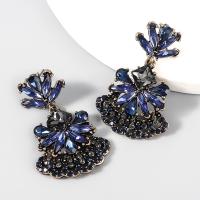 Zinc Alloy Rhinestone Drop Earring, with acrylic rhinestone, fashion jewelry & for woman & with rhinestone, blue 