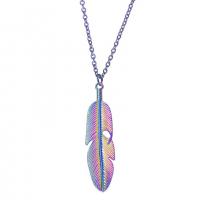 Zinc Alloy Feather Pendants, colorful plated, fashion jewelry, multi-colored cm 