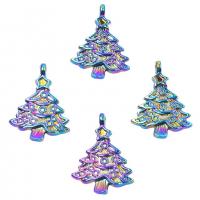 Zinc Alloy Christmas Pendants, Christmas Tree, colorful plated, fashion jewelry, multi-colored cm 