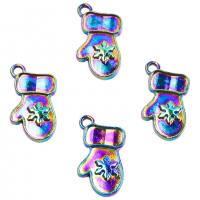 Zinc Alloy Christmas Pendants, Christmas Glove, colorful plated, fashion jewelry, multi-colored cm 