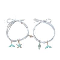 Friendship Bracelets, Zinc Alloy, with Rubber Band, Starfish, plated, 2 pieces & Unisex & with magnetic 70mm 