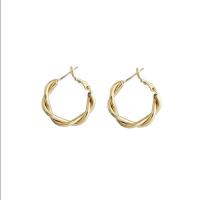 Zinc Alloy Hoop Earring, Donut, plated, Korean style & for woman 23mm 