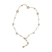 Plastic Pearl Necklace, Titanium Steel, with Plastic Pearl, gold color plated, fashion jewelry & for woman Approx 19.7 Inch 