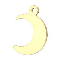 Brass Jewelry Pendants, Moon, gold color plated Approx 1mm 