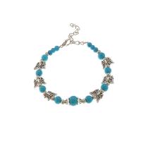 Zinc Alloy Turquoise Bracelets, with turquoise & for woman Approx 7.6 Inch 