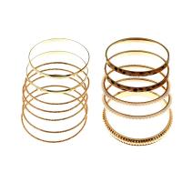 Fashion Zinc Alloy Bangle, with Plastic Pearl, gold color plated, 12 pieces & for woman, 70mm 