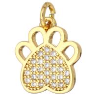 Cubic Zirconia Micro Pave Brass Pendant, Claw, gold color plated, micro pave cubic zirconia & hollow Approx 2mm 