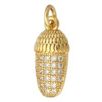 Cubic Zirconia Micro Pave Brass Pendant, Corn, gold color plated, micro pave cubic zirconia Approx 2mm 
