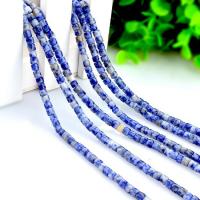 Blue Speckle Stone Beads, Column, polished, DIY 