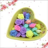 Solid Color Acrylic Beads, Flower, injection moulding, DIY, multi-colored, 17mm 
