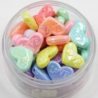 Pearlized Acrylic Beads, Heart, injection moulding, DIY, multi-colored, 20mm 