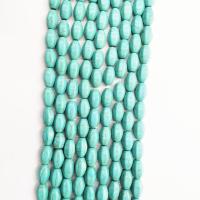 Synthetische Türkis Perlen, Trommel, DIY & facettierte, keine, 7x14mm, Länge:39 cm, verkauft von Strang