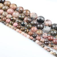 Rhodonit Perlen, rund, poliert, DIY, gemischte Farben, Länge:39 cm, verkauft von Strang