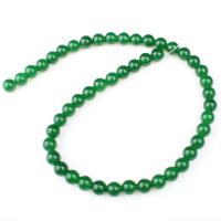Natürliche grüne Achat Perlen, Grüner Achat, rund, poliert, DIY, grün, Länge:39 cm, verkauft von Strang