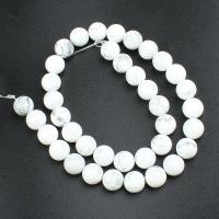 Howlite Beads, Round, polished, DIY, white cm 