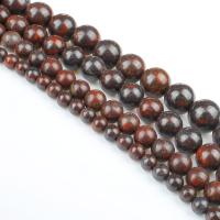 Jaspis Brekzien Perlen, Jaspis Brecciated, rund, poliert, DIY, rot, Länge:39 cm, verkauft von Strang