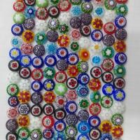 Millefiori Scheibe Lampwork Perlen, Millefiori Lampwork, rund, poliert, DIY, gemischte Farben, Länge:39 cm, verkauft von Strang