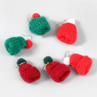 Christmas Earrings, Zinc Alloy, with Cotton Thread, Christmas Design & fashion jewelry & for woman 
