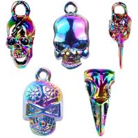 Zinc Alloy Skull Pendants, colorful plated, fashion jewelry, multi-colored, 10-40mm 